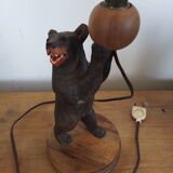 Lampe ours en bois, forêt noire