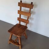Olm wood brutalist wabi sabi dining set / 6 chairs / table