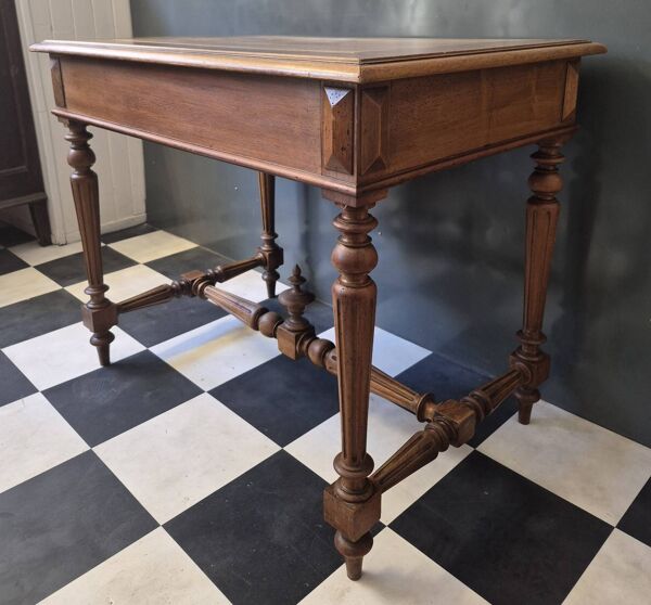 Ancienne table à écrire d'appoint bureau en bois massif