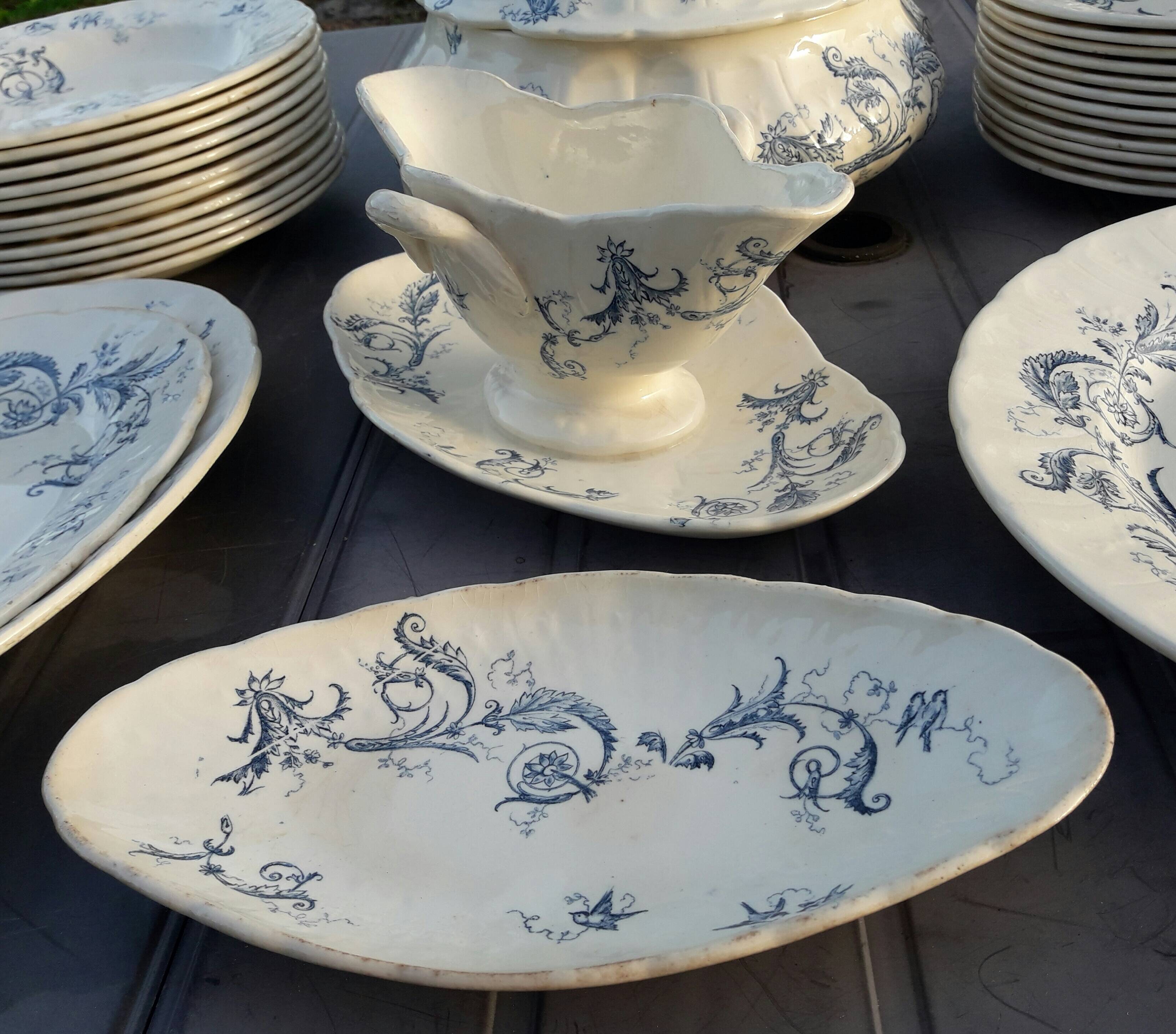 Service De Table 16 Pièces Faïence Bleu Kuban Farfor – Style Country – Neuf