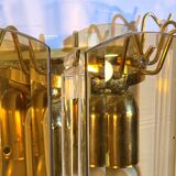 Three Venini Sconces, beveled smoked glass, Italy, 1970