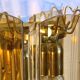 Three Venini Sconces, beveled smoked glass, Italy, 1970