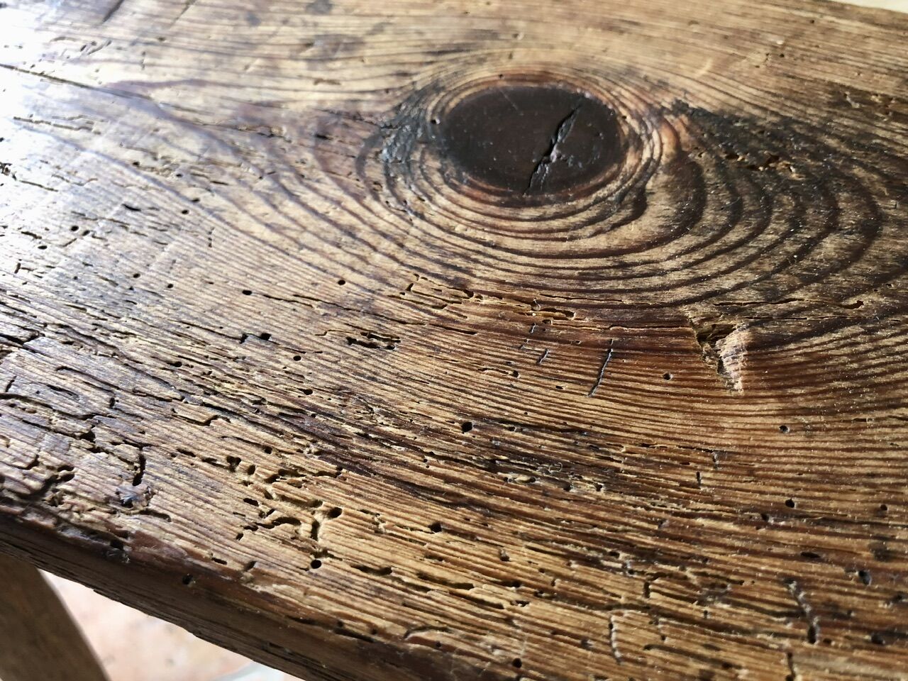 Oak farmhouse bench, circa 40's /50's