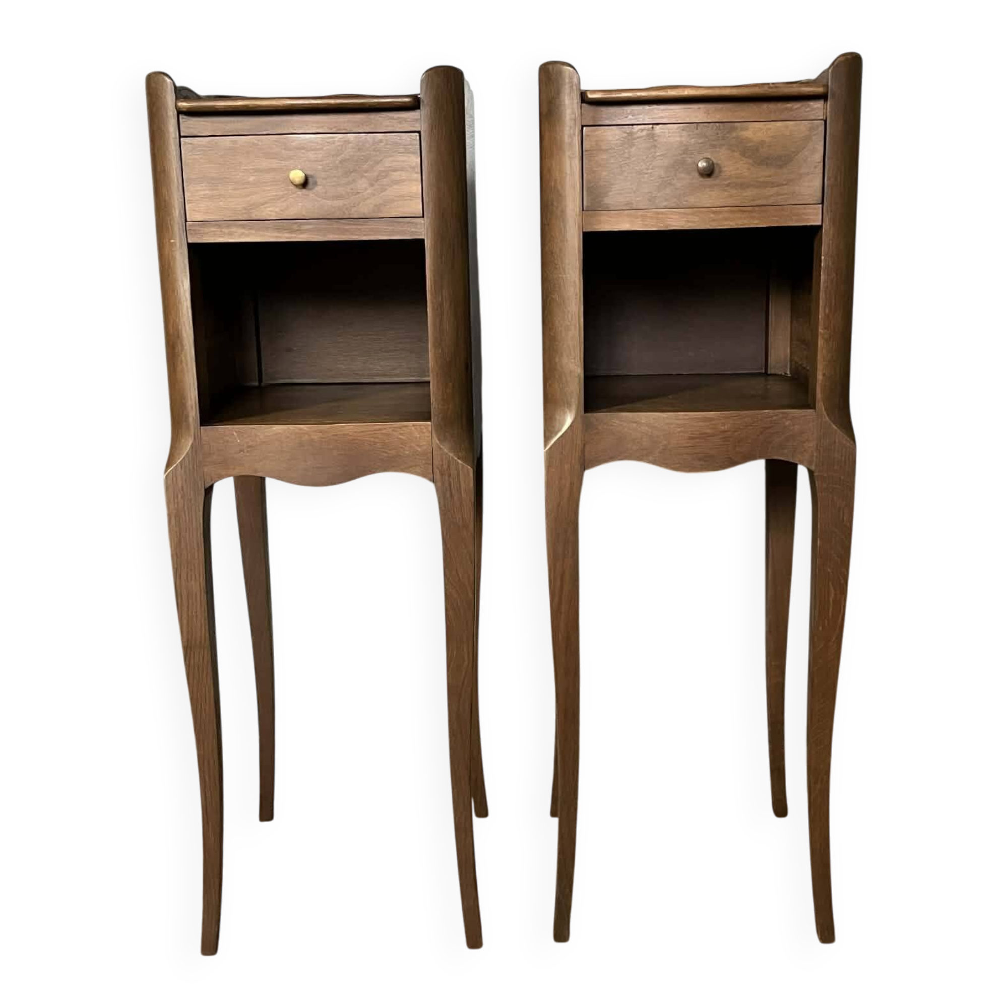 Wooden bedside table, vintage nightstand, side table.