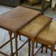 Rustic nesting tables in oak from the 1950s.