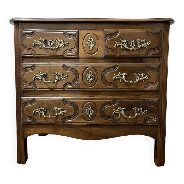 Petite Commode Dite '' Parisienne '' En Noyer Et Hêtre .