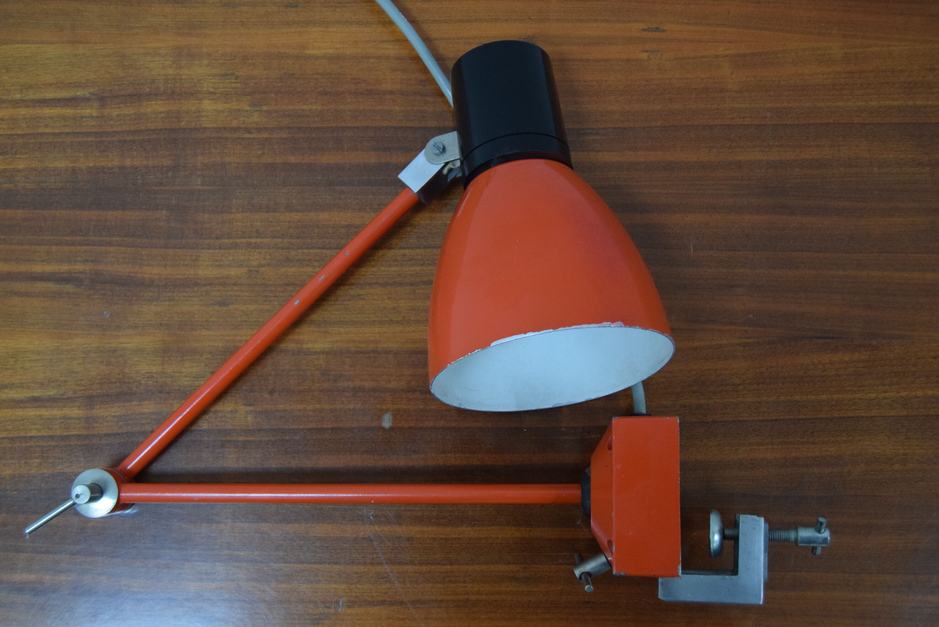 Adjustable industrial table lamp, czechoslovakia,1960's.