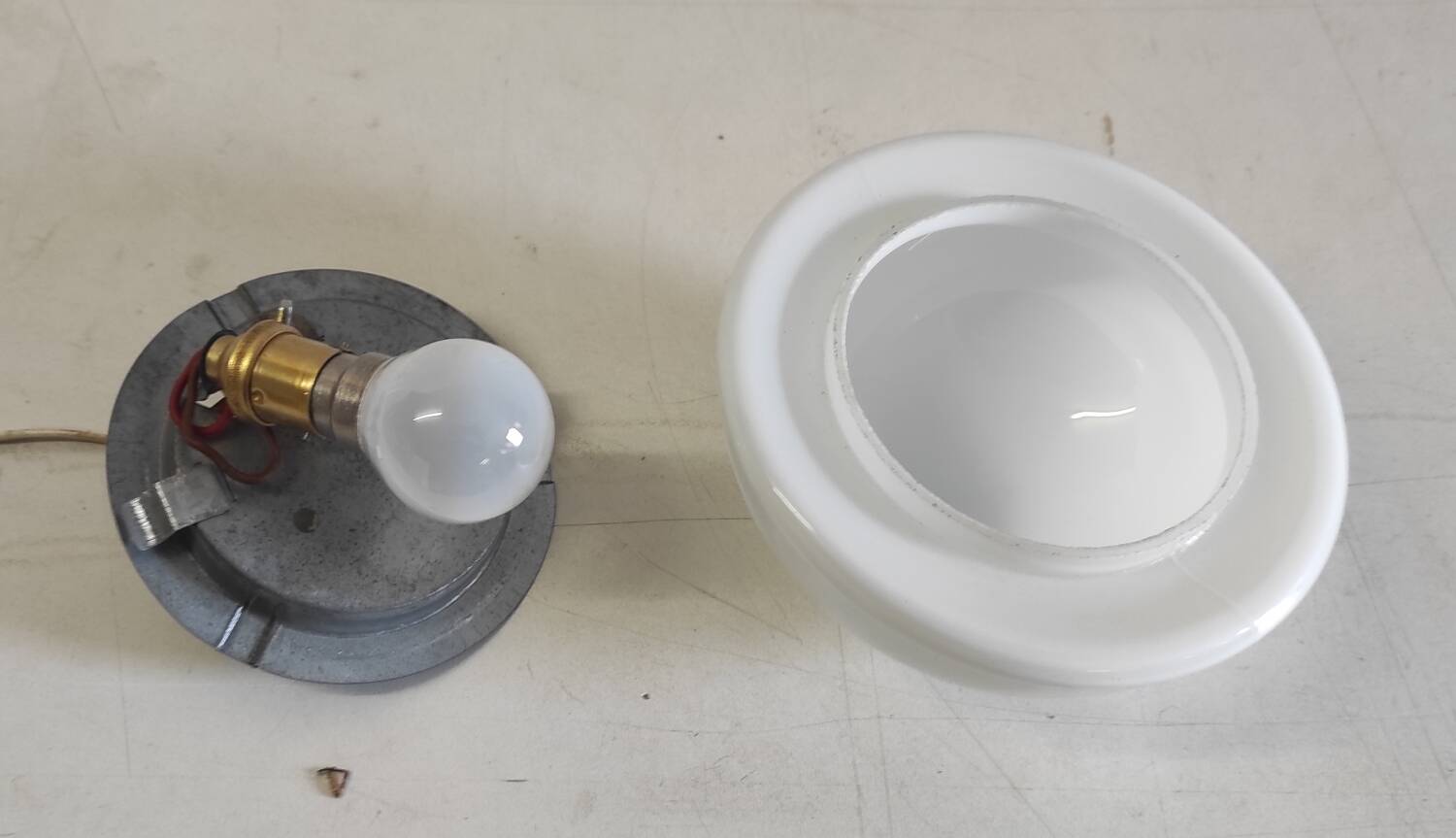 Opaline globe ceiling or wall light 16 cm - mid. 20th century