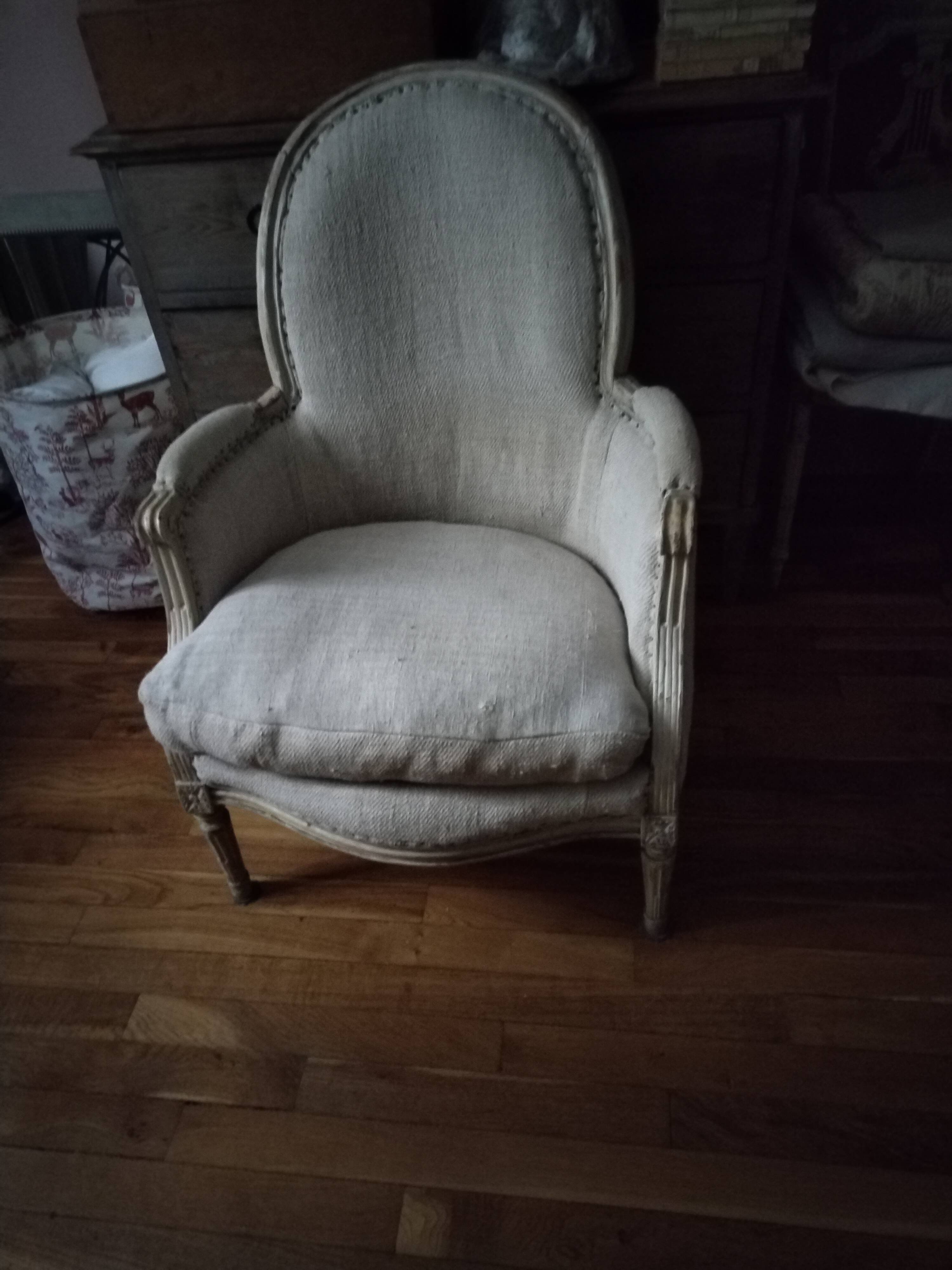 19th century Louis 16 style bergère armchair
