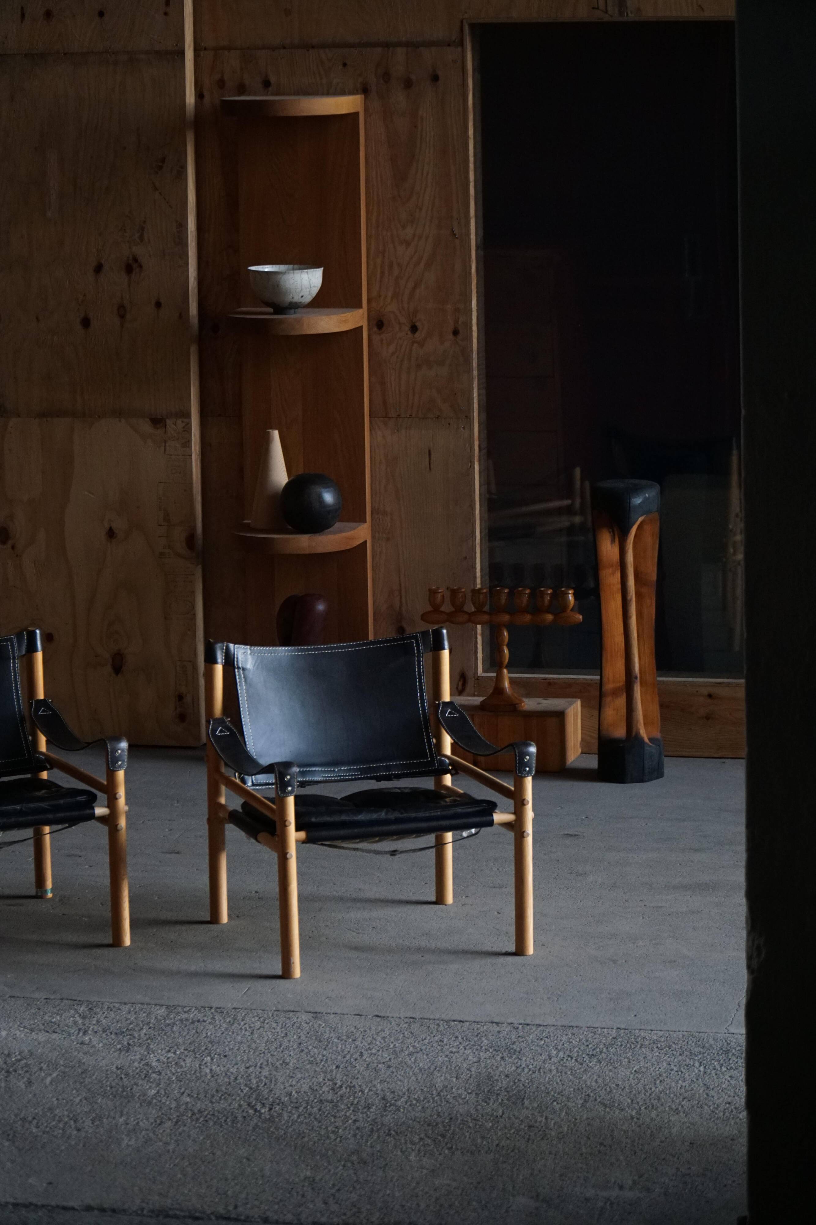 Set of Sirocco safari chairs by Arne Norell for Arne Norell AB, Sweden, 1960s.