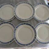 Set of 6 flat plates 1900 Faience K&G Luneville Yvetot L2