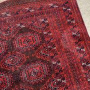 Vintage Uzbek Handmade Bukhara Rug, 4.5' x 5.10' (137cm x 181cm), 1960s