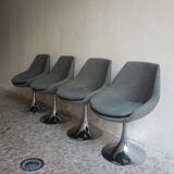 4 Space Age seventies dining tulip chairs