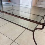 Glass and wrought iron coffee table