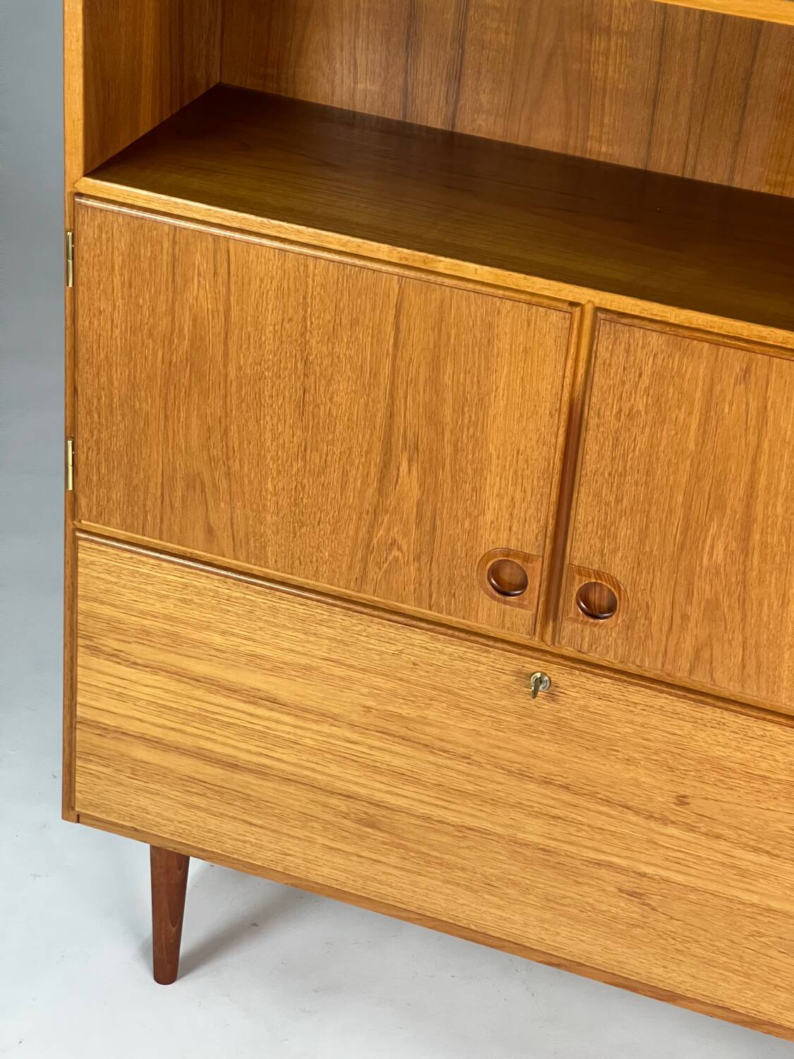Vintage teak highboard cabinet shelf 70s Danish design