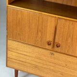 Vintage teak highboard cabinet shelf 70s Danish design