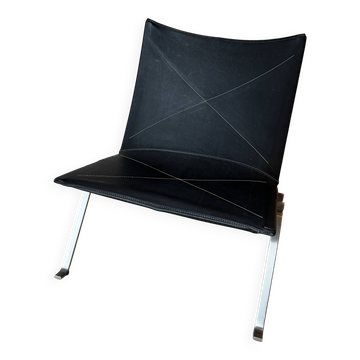 Fauteuil PK22 par Poul Kjærholm pour Fritz Hansen, cuir noir, 2007