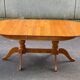 Round oval farmhouse table in solid pine wood, extendable 200cm