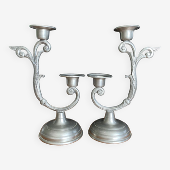 Pewter candle holder design Jean Goardère