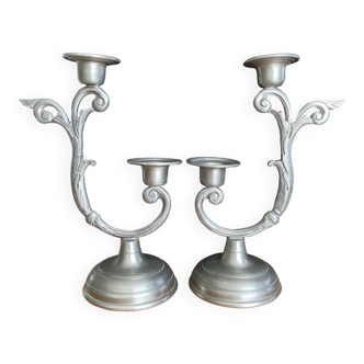 Pewter candle holder design Jean Goardère