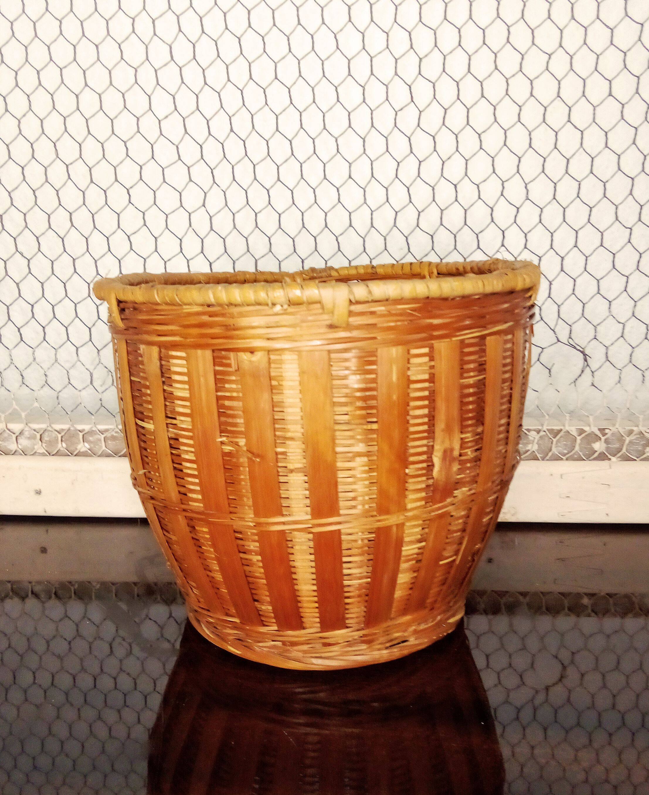 Vintage wicker plant pot