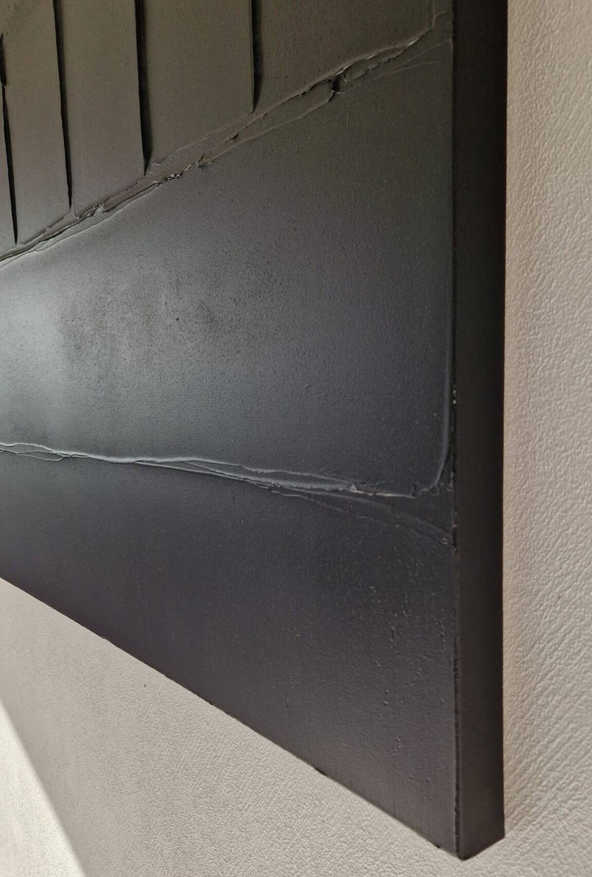 Minimalist monochrome abstract painting in black