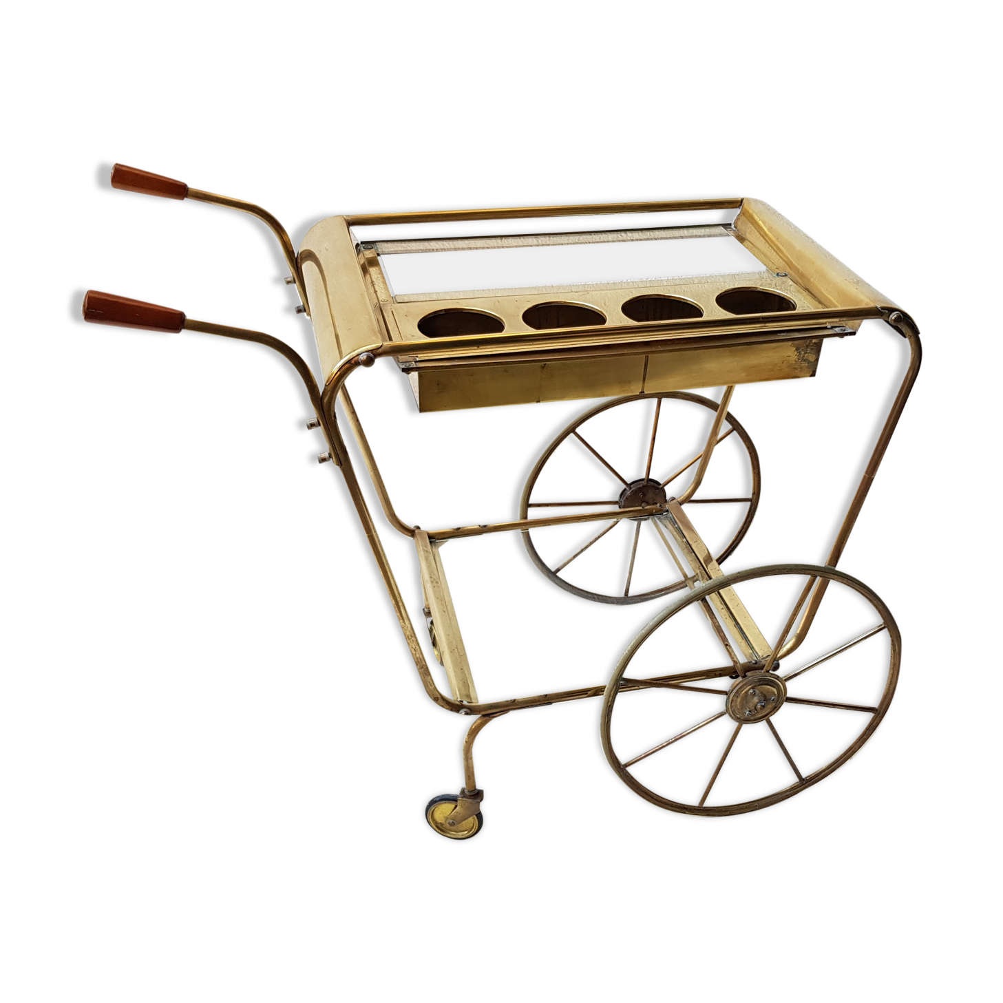 Brass and glass dessert