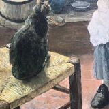 Reproduction of Fritz von Uhde's cat reader