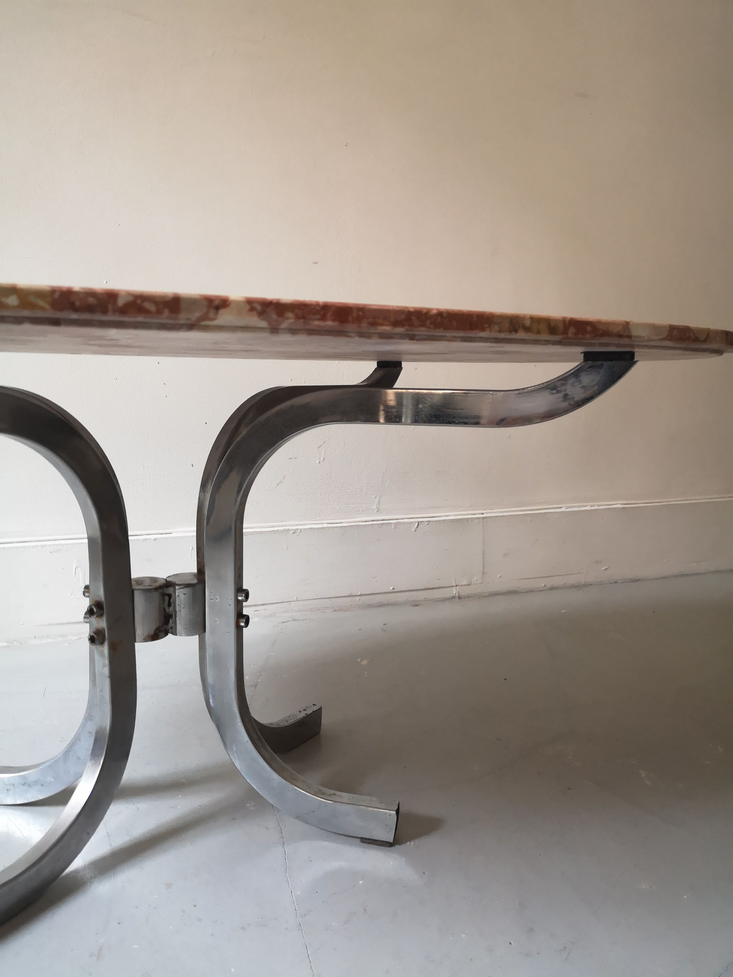 Pink marble coffee table, 1970