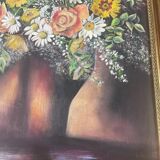 Large framed flower painting