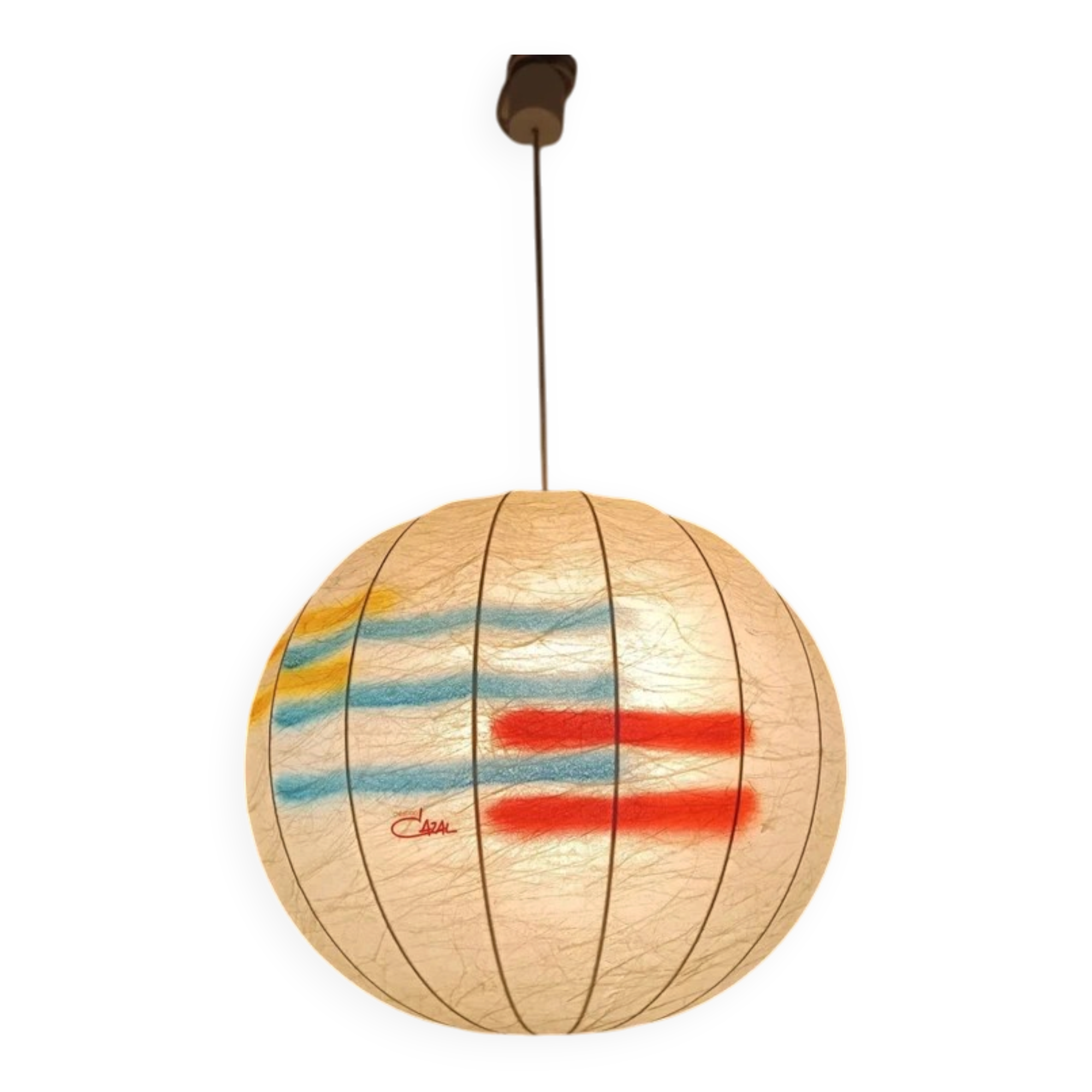 Chandelier Cocoon Creation Cazal Pop Art 1970s Italian 46cm Vintage