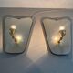 Pair of brass wall lights with mirrors, mid-20th century, Italy, 1960.