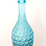 Diamond bottle in blue Empoli glass 1950