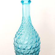 Diamond bottle in blue Empoli glass 1950