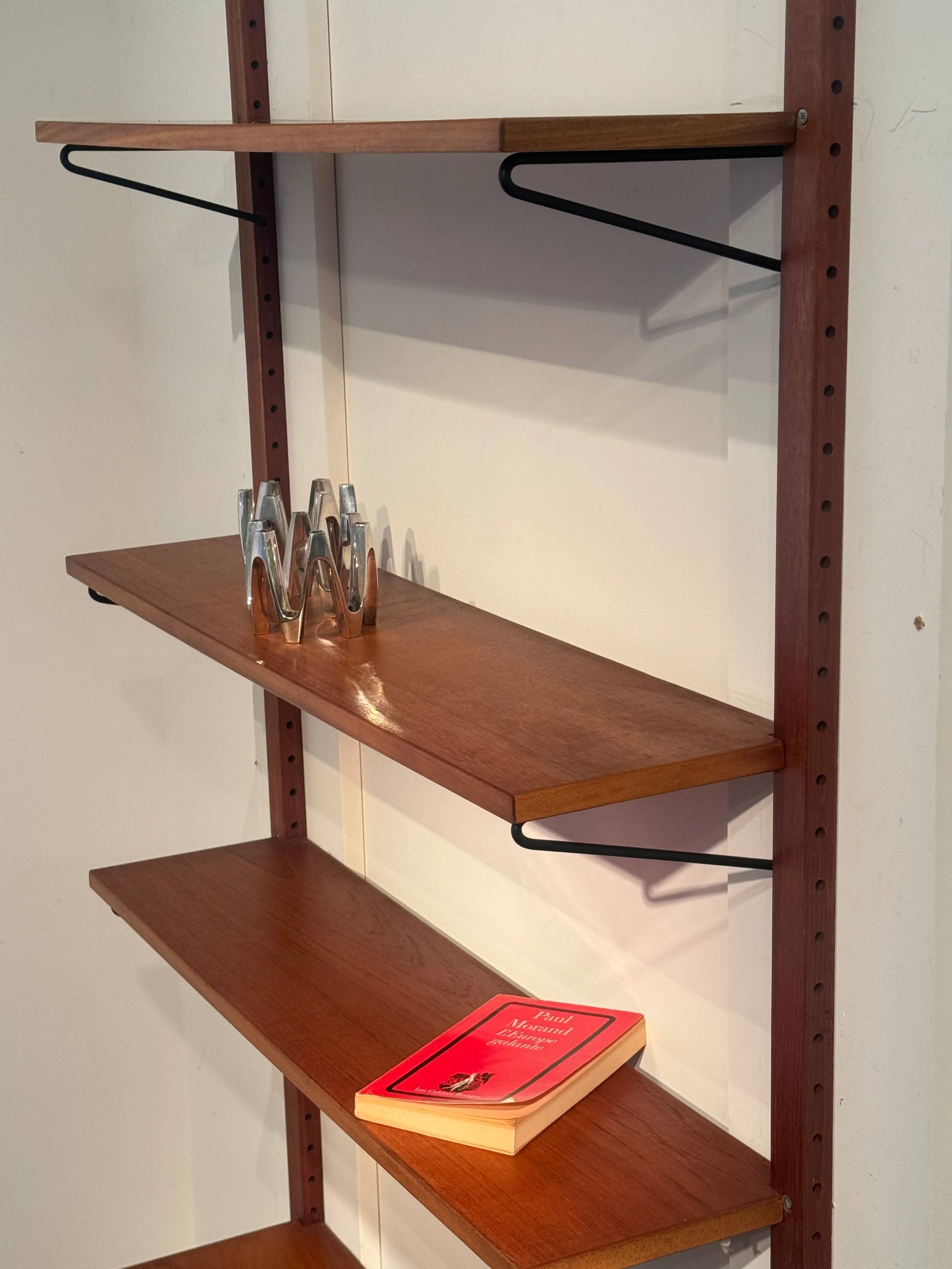Vintage Scandinavian wall library in teak "Lisbet"