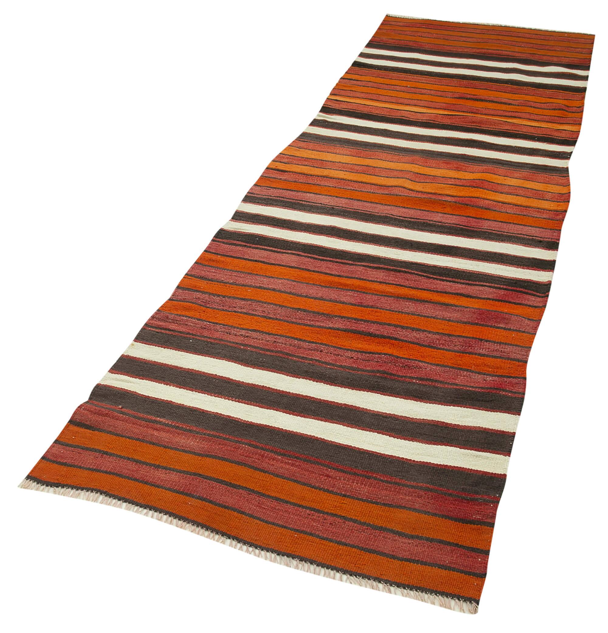 Turkish Handmade Vintage Anatolian Kilim 92 cm x 319 cm
