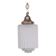 French brass and glass antique pendant light