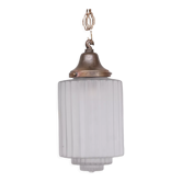 French brass and glass antique pendant light