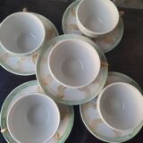 5 coffee cups and saucers Pillivuyt France