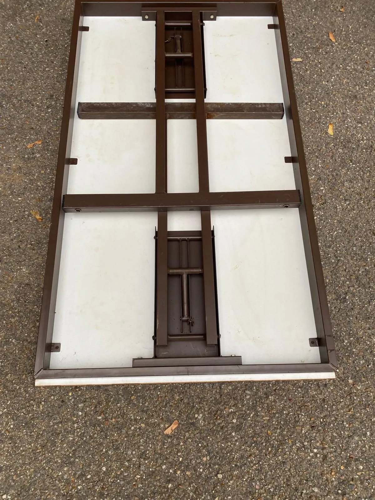Mid-Century wooden and steel folding table brown 1970 120x70cm