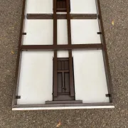 Mid-Century wooden and steel folding table brown 1970 120x70cm