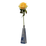 Conical soliflore vase in mixed blue and white glass