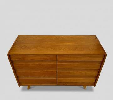 Chest of drawers mid-century veneer Jiří Jiroutek U-453 1960s Czechoslovakia