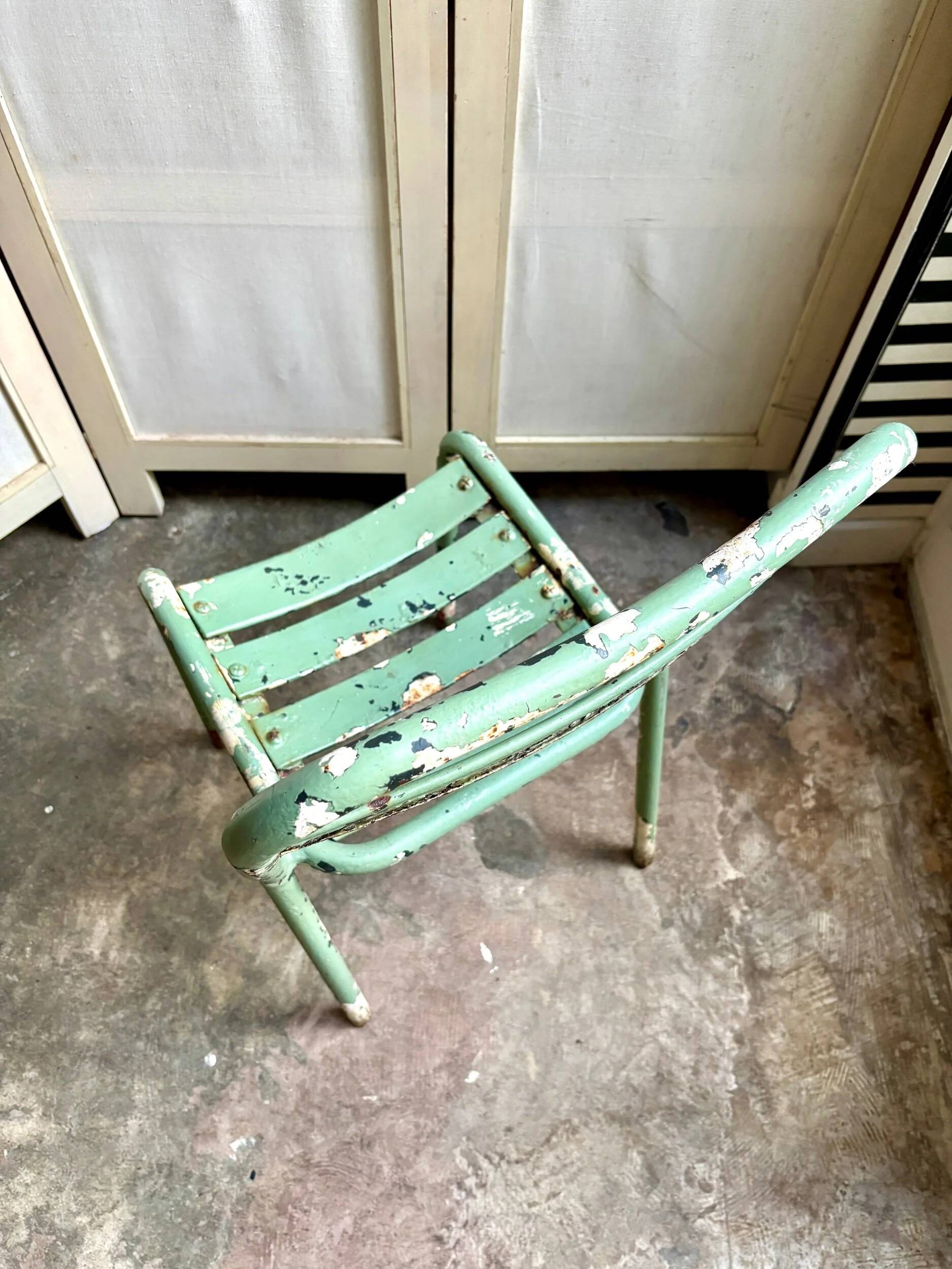 Tolix green metal garden chair no. 2