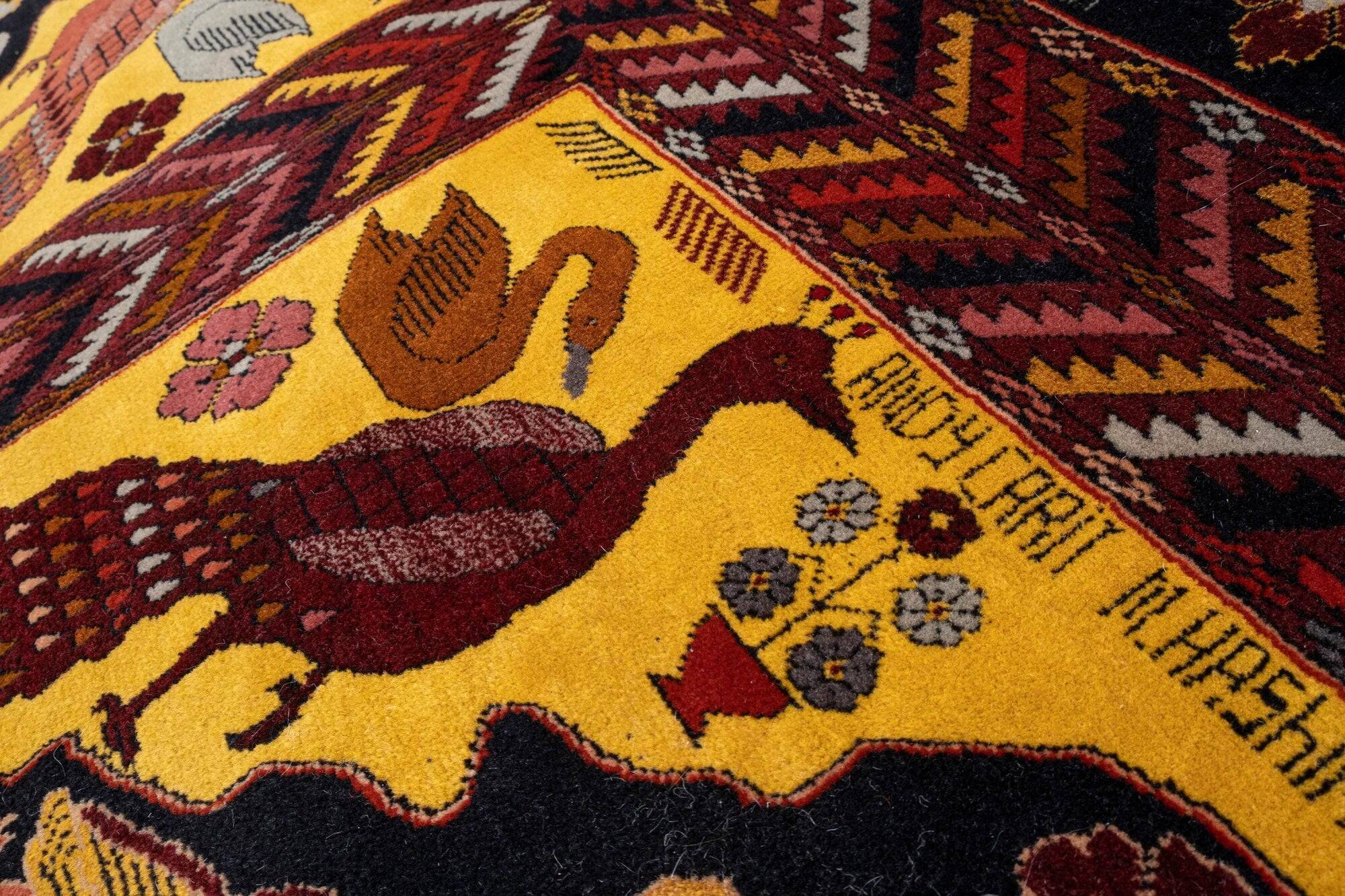 Vintage Turkish rug handmade 202x302 cm