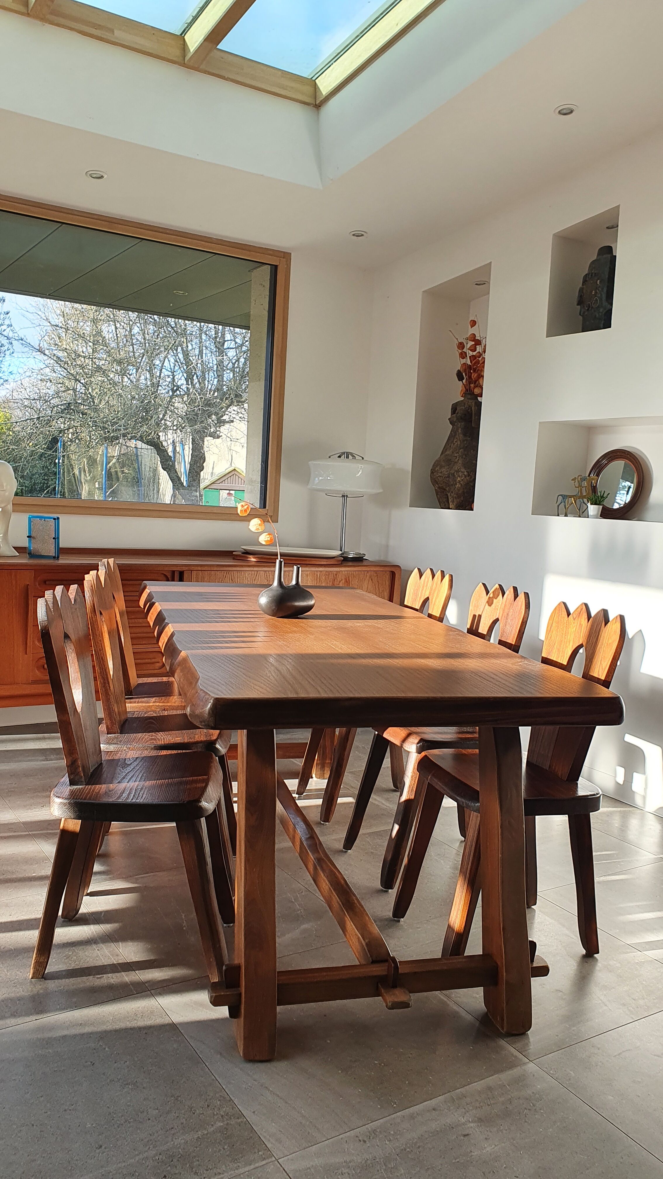 Brutalist elm farm table 60s