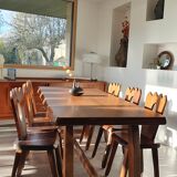 Brutalist elm farm table 60s