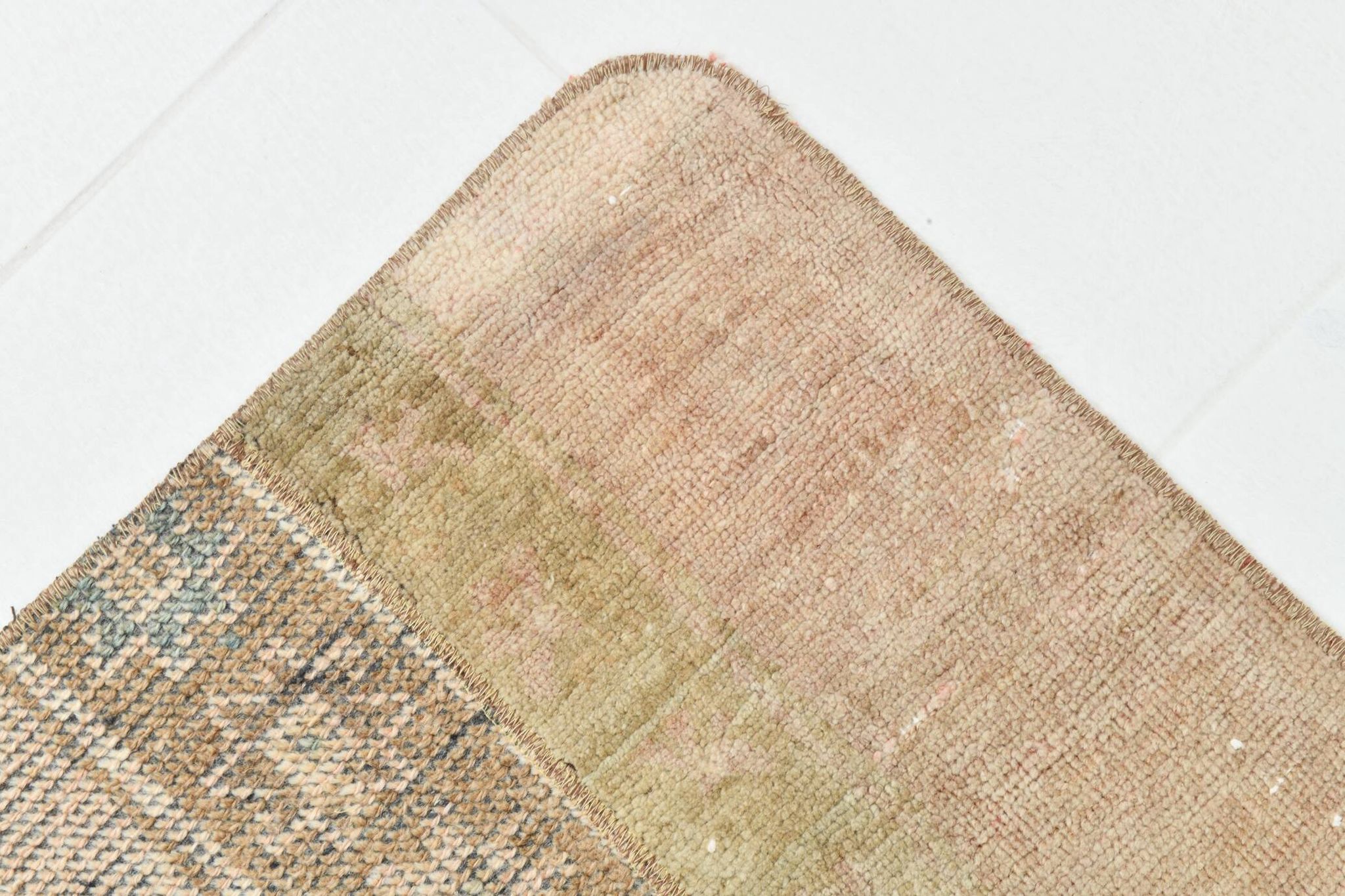 Vintage Brown Beige Turkish Vintage Runner Rug, 67x254Cm