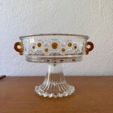 Coupe sur pied verre cristallin années 60