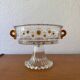 60s crystal glass footed bowl